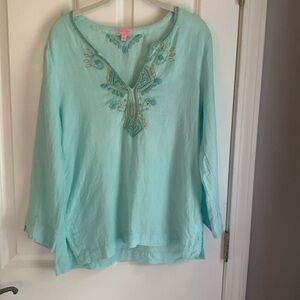 Lilly Pulitzer beautiful green with turquoise beading barely worn